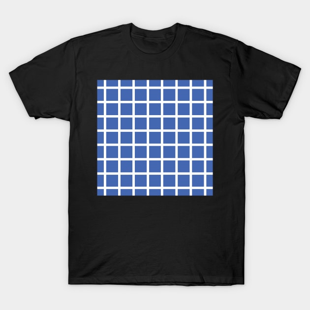 Retro style blue and white check 2 T-Shirt by bettyretro